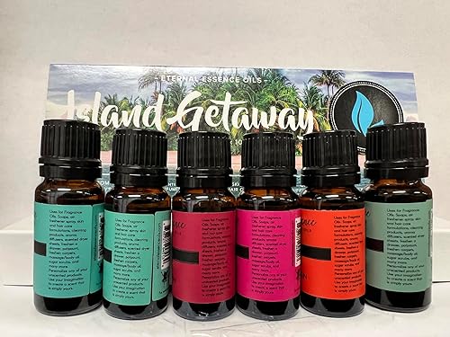 Miniatura 86 de Get Away - Juego de 6 aceites aromáticos de alta calidad, Island Hop, Ocean Breeze, Tropical Passion Fruit, Aspen Winter, vacaciones instantáneas