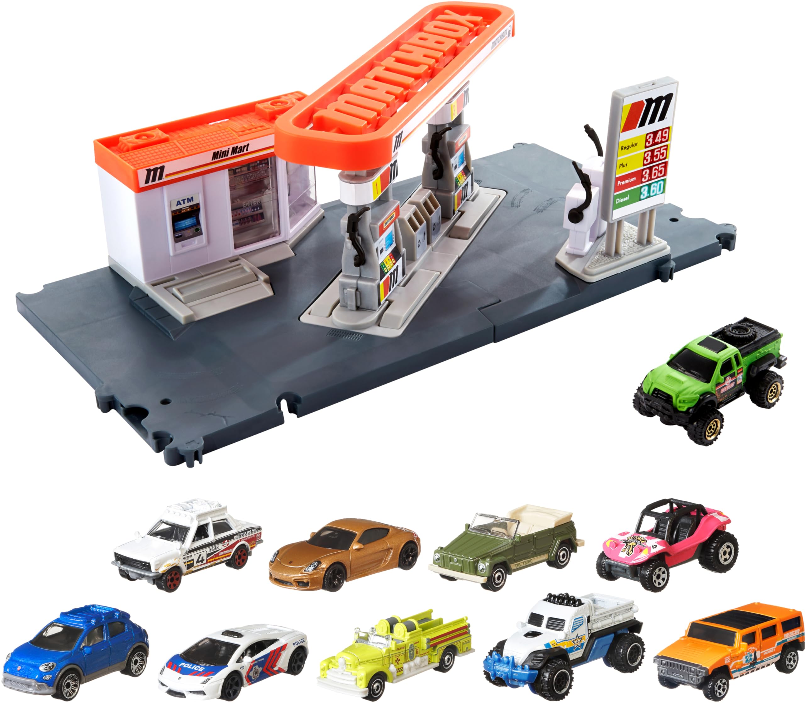 Amazon.com: Matchbox Playset, Action Drivers Fuel Station & 1:64