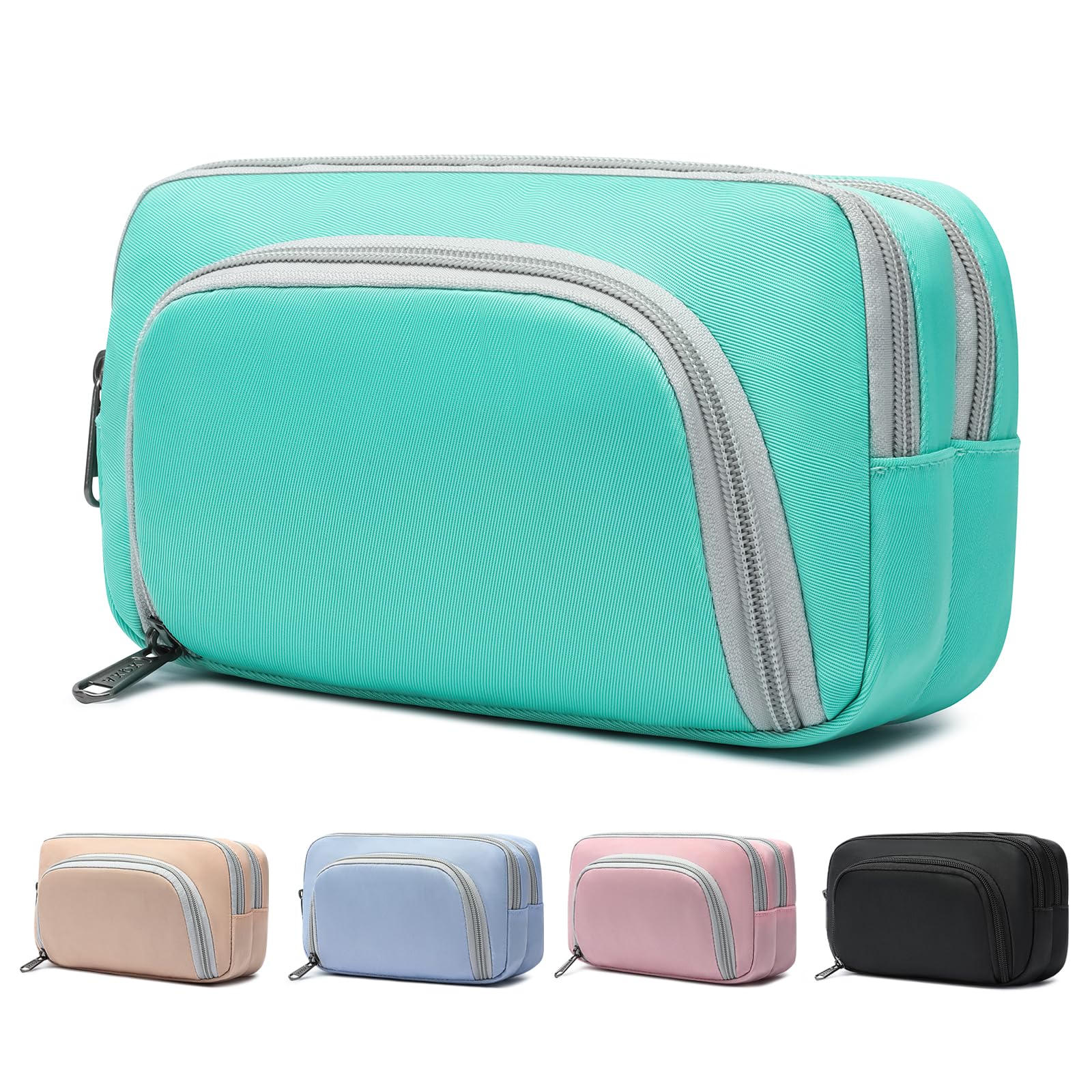 XQXA Pencil Pouch Large Capacity Pencil Case Organizer, Multifunctional Pencil Pouch with 3 Compartmens, Big pencil bags with zipper Office Travel Men Women (01-Mint Green)
