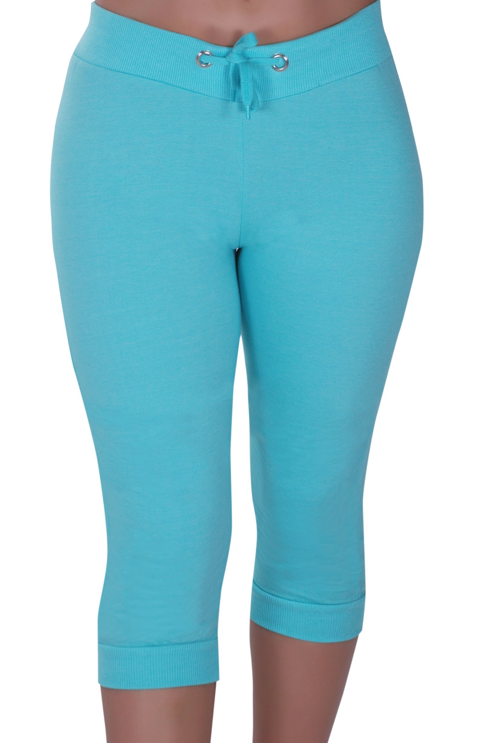 Eyecatch - Nova Ladies Capri Crop Jogger Pants Gym Bottoms Womens 3/4 Cropped Trousers