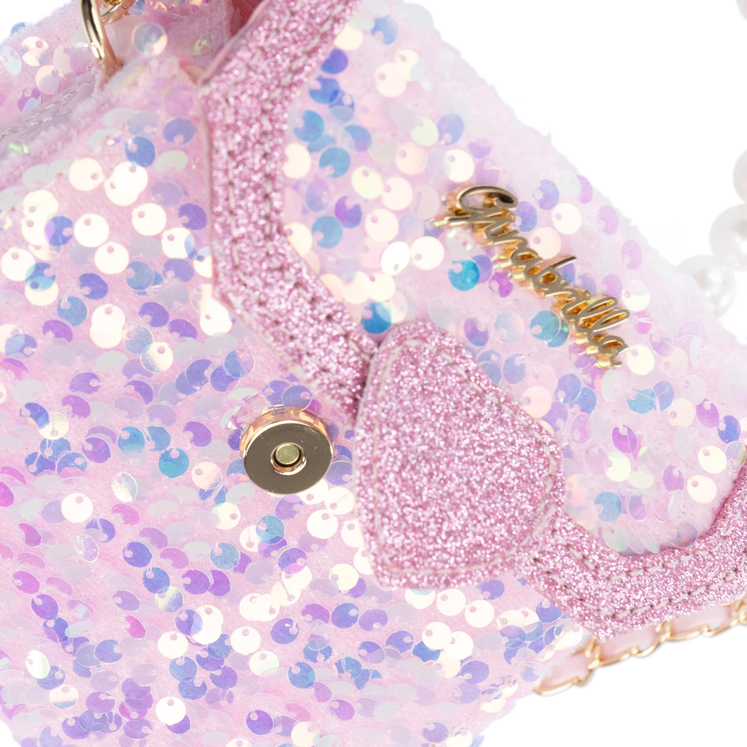 Girabrilla Fashion - Bolso de mano con asa de perlas y correa