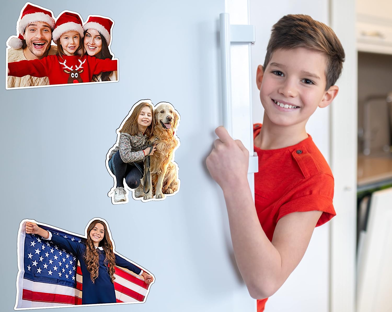 Customized Photo Magnets - Personalized Fridge Die Cut Magnets | 1-20 Pieces | Magnetic Cutout Pictures | for Home School Office Decoration Gift (20)