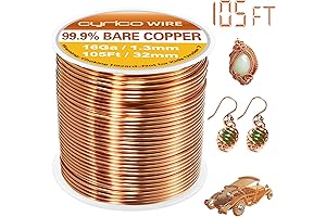 99.9% Bare Pure Copper Wire: 16 Gauge Solid Crafts Jewelry Wire