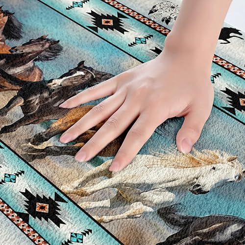 Miniatura 5 de Erosebridal Horses Rug - Alfombra de baño azteca nativa del suroeste, alfombra de puerta de vida silvestre, diseño geométrico tribal indio para