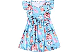 Toddler Girls Casual Farm Animal Horse Print Dress