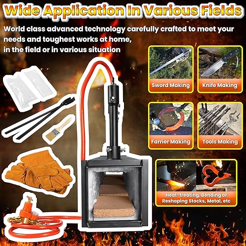 Miniatura 4 de Herrero forja cuchillo herramienta que hace equipo con pinzas y guantes 5 puertas