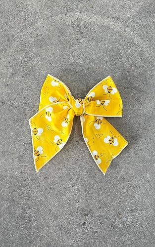 Miniatura 2 de Bumble Bee Hair Bow - Serged Edge Bumble Bee Hair Bow - Cute Bee Hair Sailor Bow - Cute Hair Sailor Bows - Back to School Hair Accessories