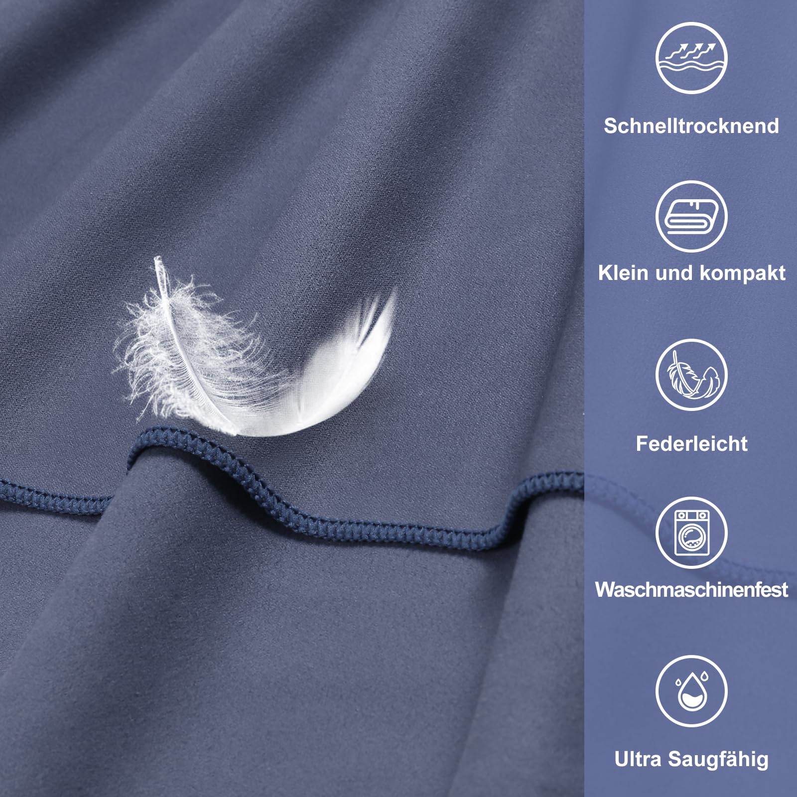 Pameil Asciugamano Palestra | 120x50cm Asciugamano Microfibra Con Tasca Con Cerniera | Asciugatura Rapida, Leggero, Assorbente Asciugamani Mare Microfibra e Asciugamani Palestra Fitness