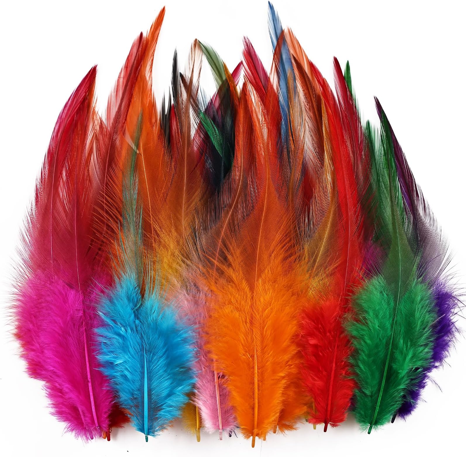 Feathers for Crafting,240pcs 5-7inch Colorful Craft Rooster Feathers,Saddle Hackle Feather,Bulk Feathers for Wedding Home Party,Dream Catcher Supplies and DIY Crafts