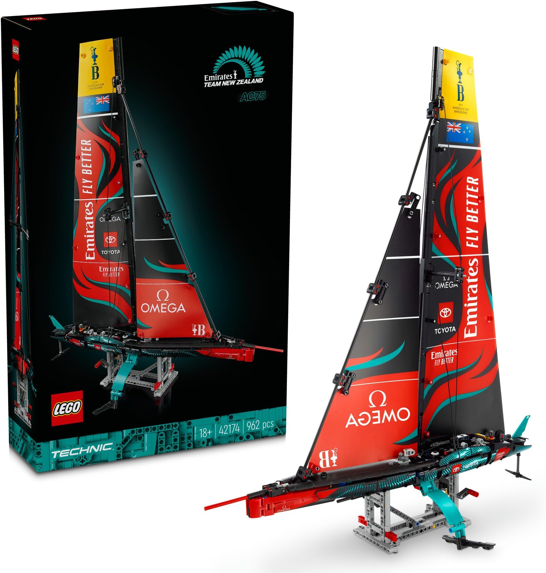 - LEGO Technic Emirates Team New Zealand AC75 Yacht 42174 Building Blocks for 18+ Gift
