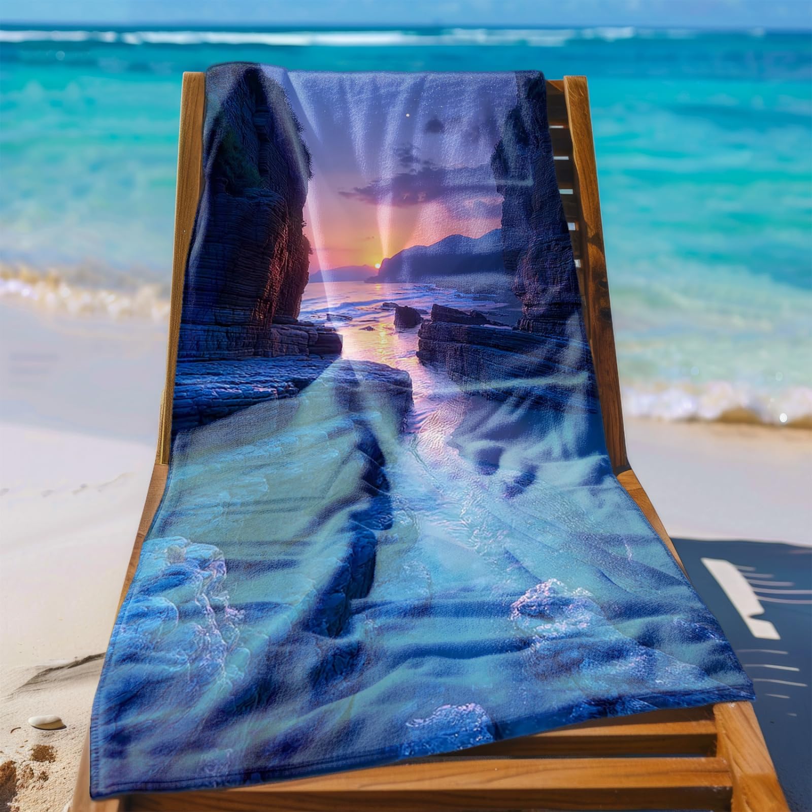 Beach Towel Blue Canyon Microfibre Towel for Women Men,Gym Towel for Travel Swim Camping,Quick Fast Dry,Travel Essentials,Swimming