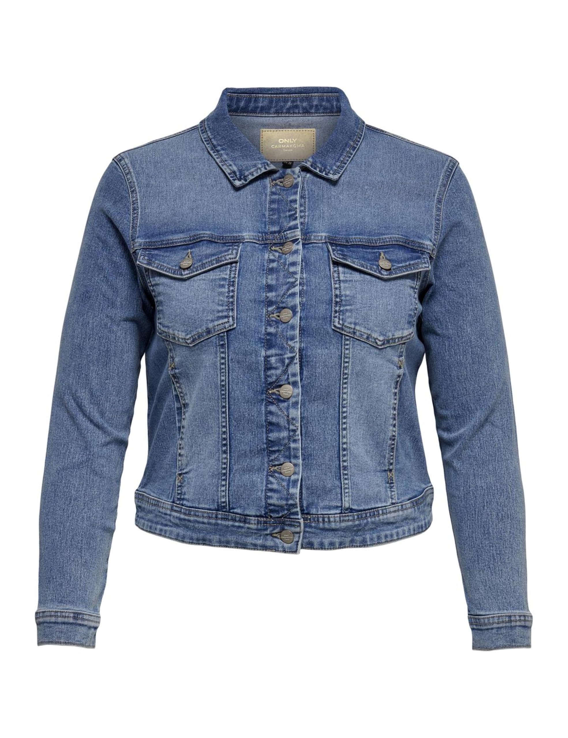 Only Carmakoma Light Blue Denim Womens Carwespa Ls Jacket Dnm Noos, Light Blue (Light Blue Denim), 3XL Size 50
