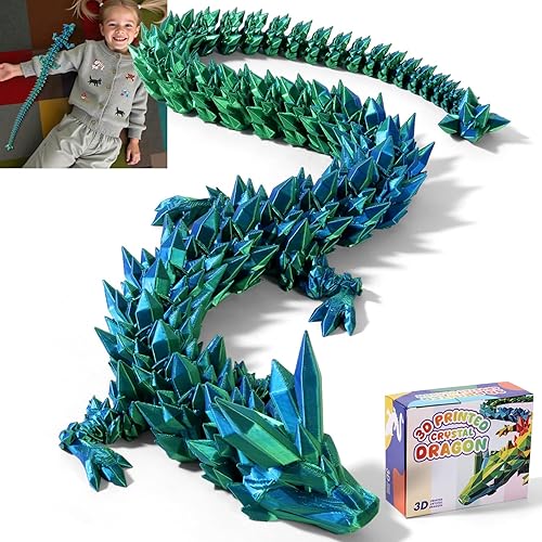24 Inch 3D Printed Articulating Dragon - Giant, Long, and