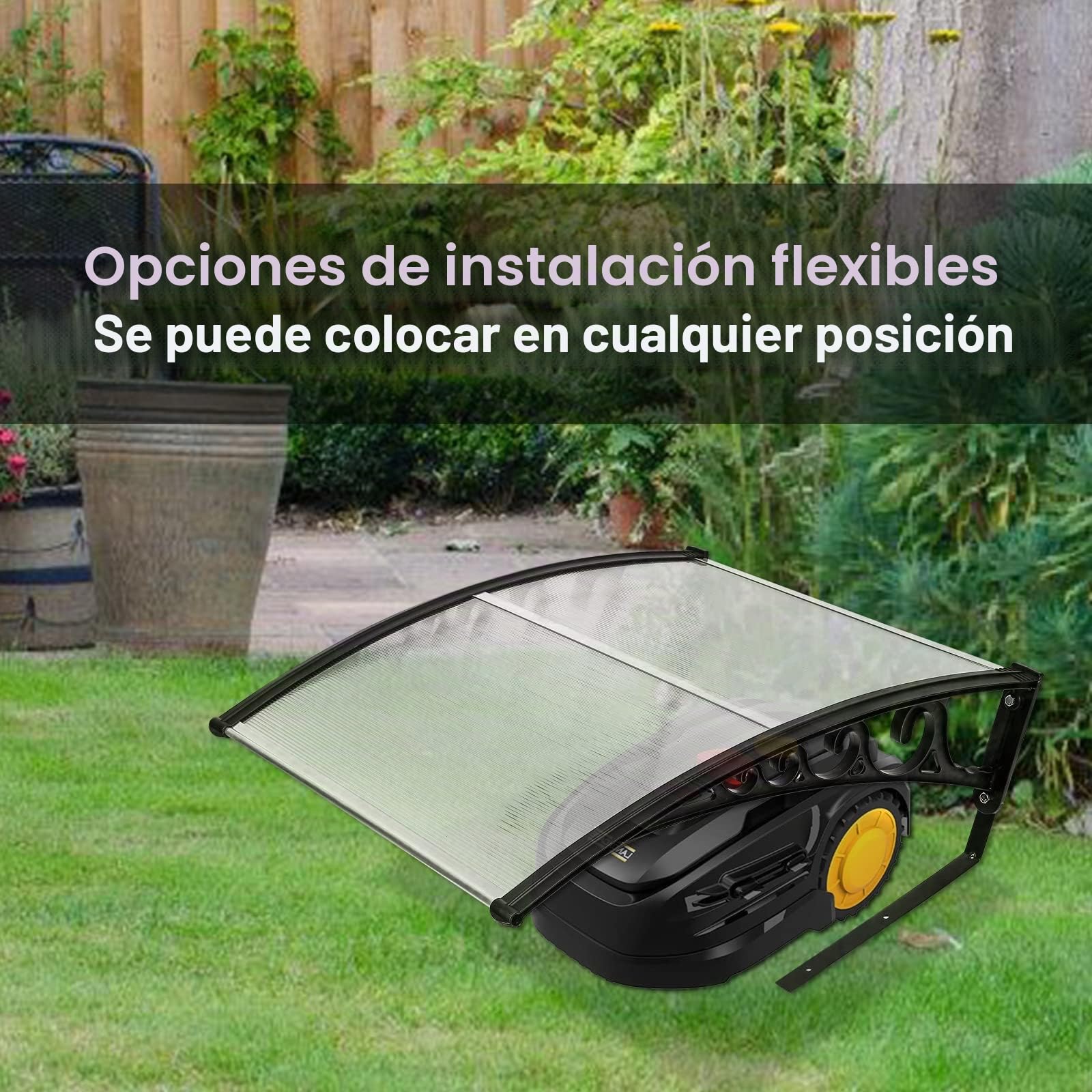Gimisgu Robot cortacésped, garaje, techo, cochera para cortacésped, coche, 106 x 87 x 50 cm, robot cortacésped, garaje, protección contra lluvia, granizo y rayos UV