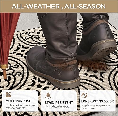 Miniatura 90 de GRANNY SAYS Felpudo para interiores, 32 x 48 pulgadas, antideslizante, tapete grande para puerta, tapete de bienvenida para exteriores, lavable