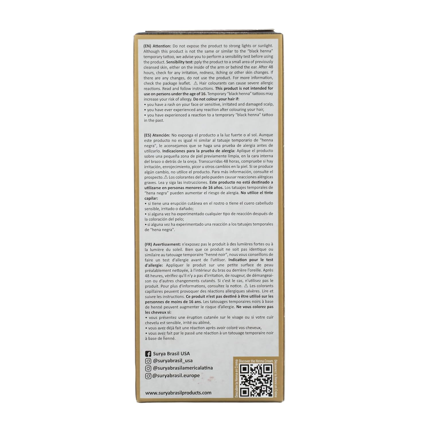 Surya Brasil Henna Cream Black - 2.31 Ounces - 3 PACK