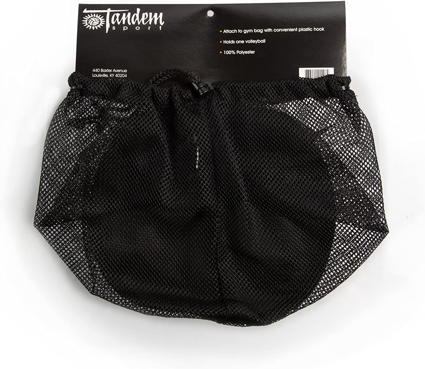 Tandem Sport Individual Volleyball Mesh Bag - Clip On Ball Holder for Backpack or Duffle - Gift for Volleyball Players - Black