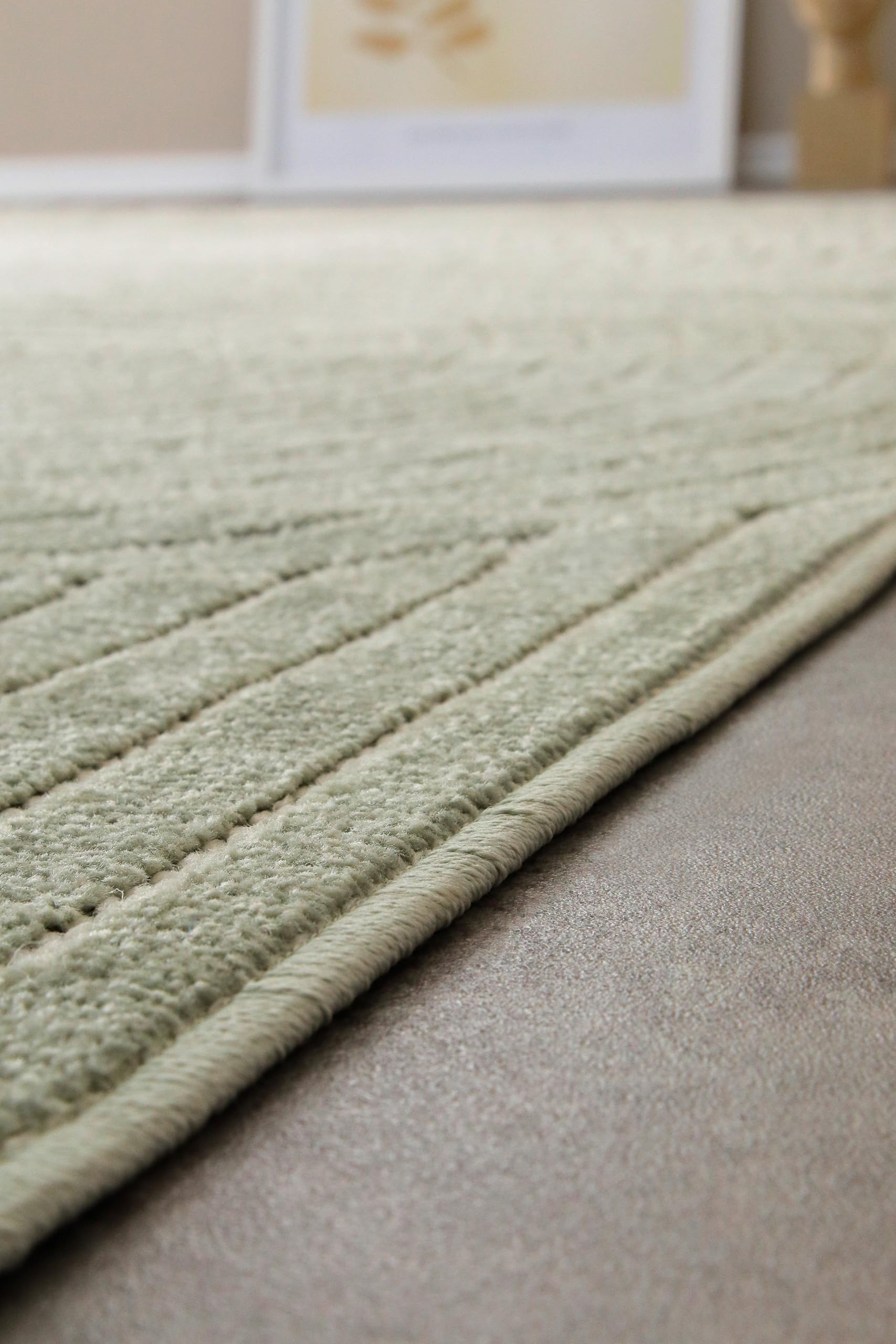 WECONhome Tapis d'extérieur Bacalar à poils courts tissés, vert sauge, aspect 3D, résistant aux intempéries et facile d'entretien, pour l'intérieur et l'extérieur, 80 x 150 cm, vert sauge