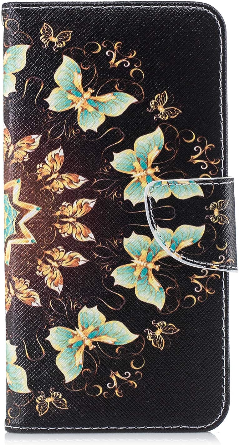 TophungHuawei P Smart 2019 Case Flip, Shockproof PU Leather Wallet Phone Cases with Stand Magnetic Card Slots Holder TPU Gel Bumper Folio Slim Fit Protective Cover for Huawei P Smart Blue Butterfly