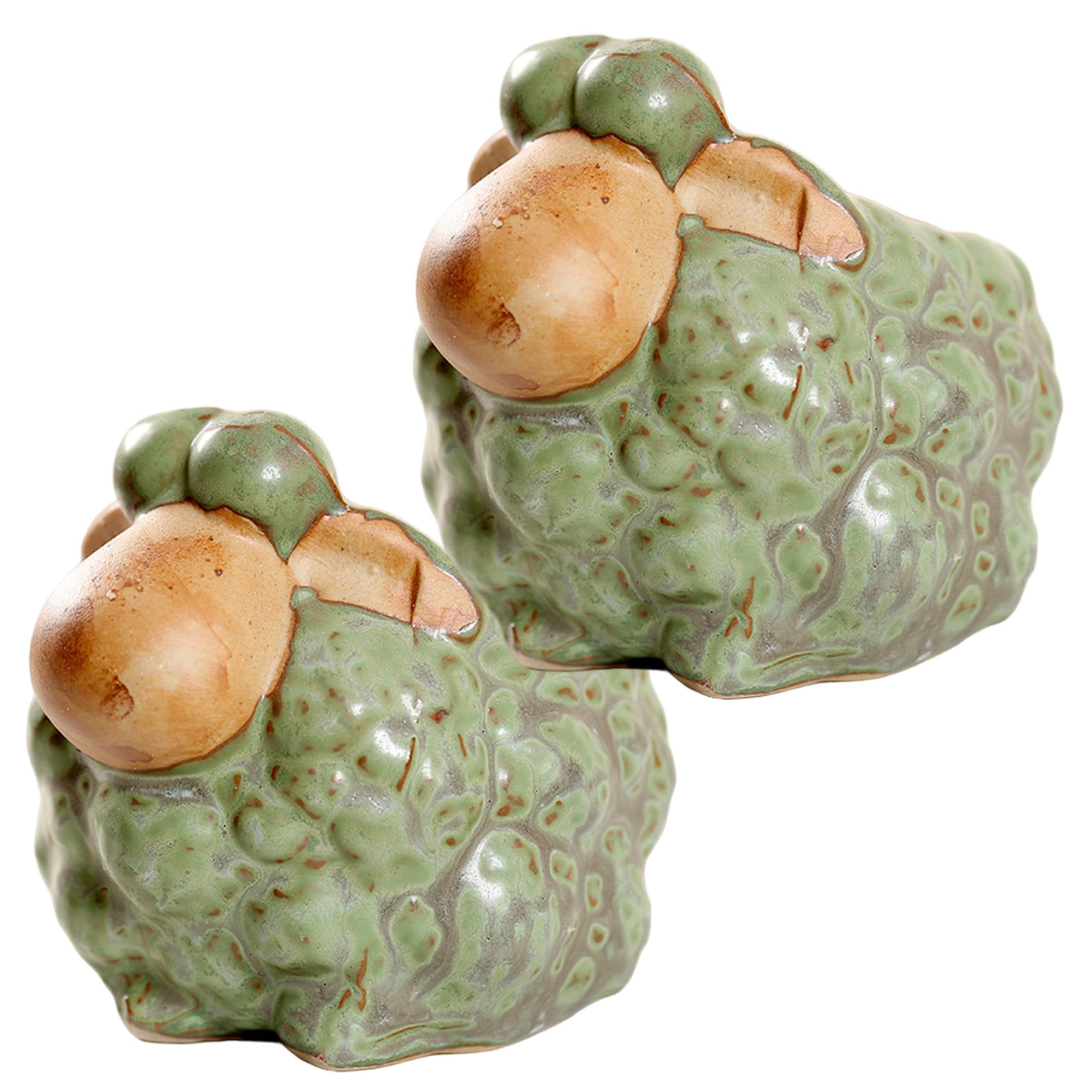 Jardinière de mouton en céramique : lot de 2 mini pots