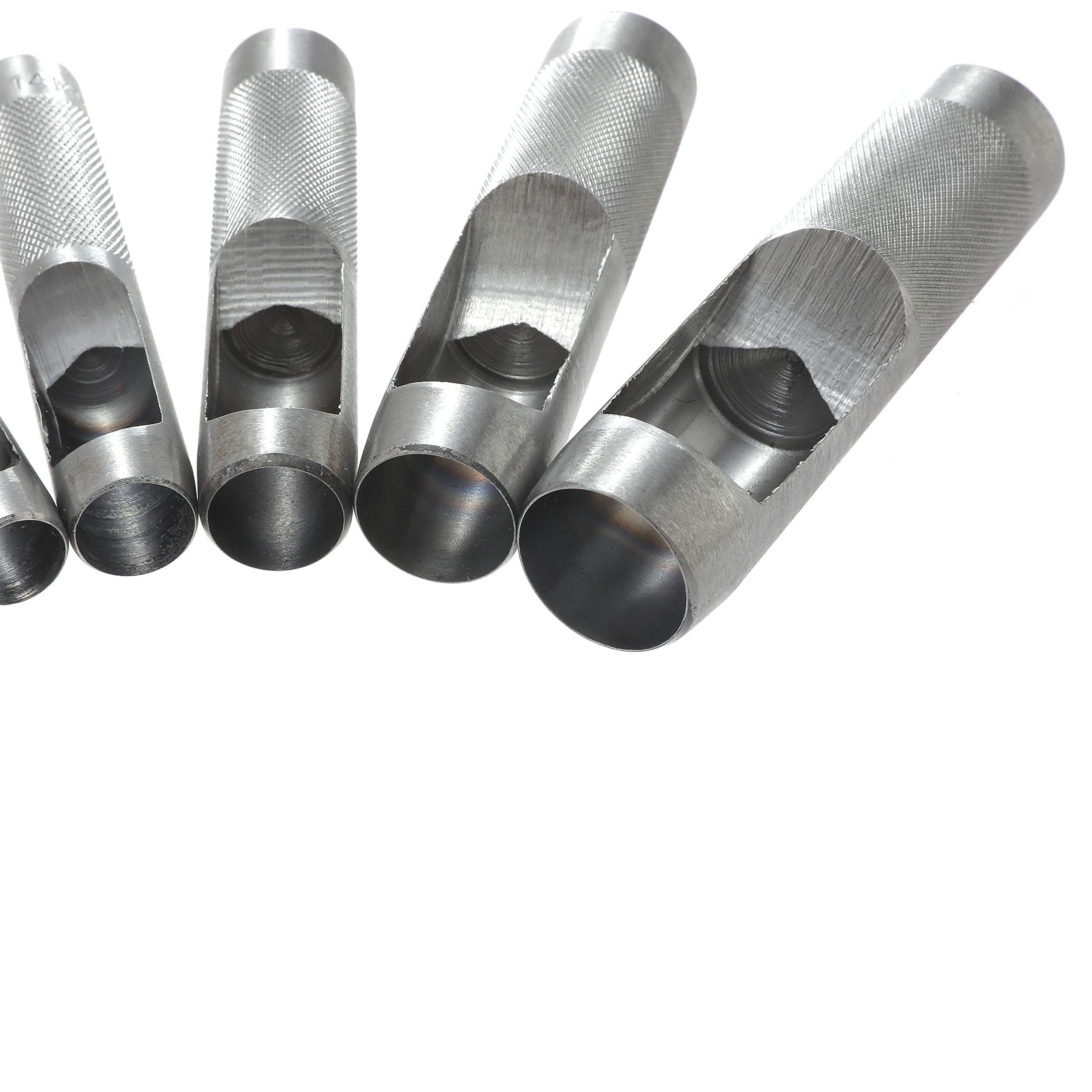 TOPWAY 15 Stück Locheisen Lochstanzer-Satz Stanzer 3-25mm Runde Stanzwerkzeug Set Locheisen Satz für Leder, Uhrenarmband, Dichtung Gürtel, Schuh, Stoff, Leinwand Kleidung, Öse