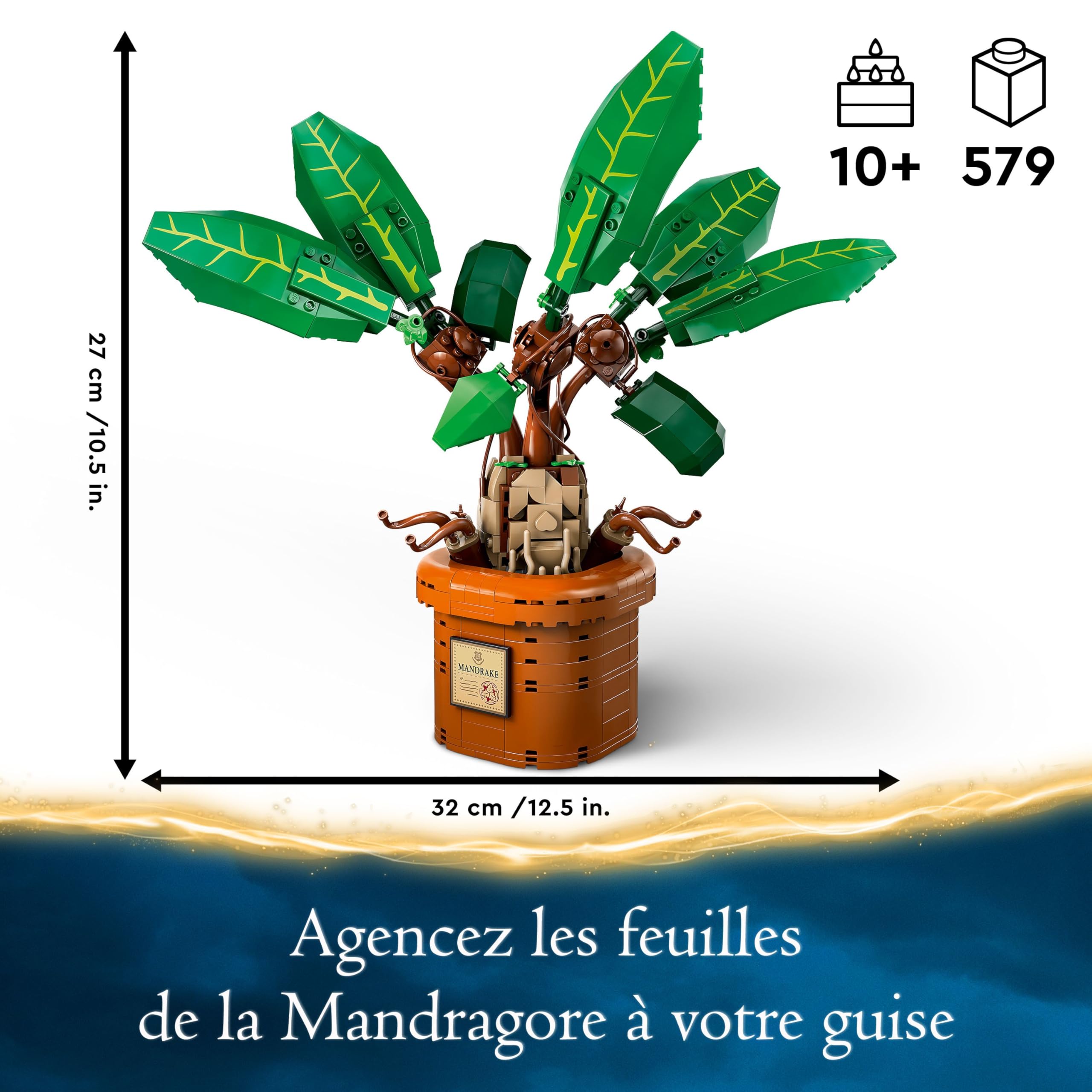 LEGO Harry Potter Mandragore - Plante et Pot - Créature Magique - Idée de Cadeau pour Les Filles, Les garçons et Les Fans - Set pour Les Enfants imaginatifs - Idée déco 76433