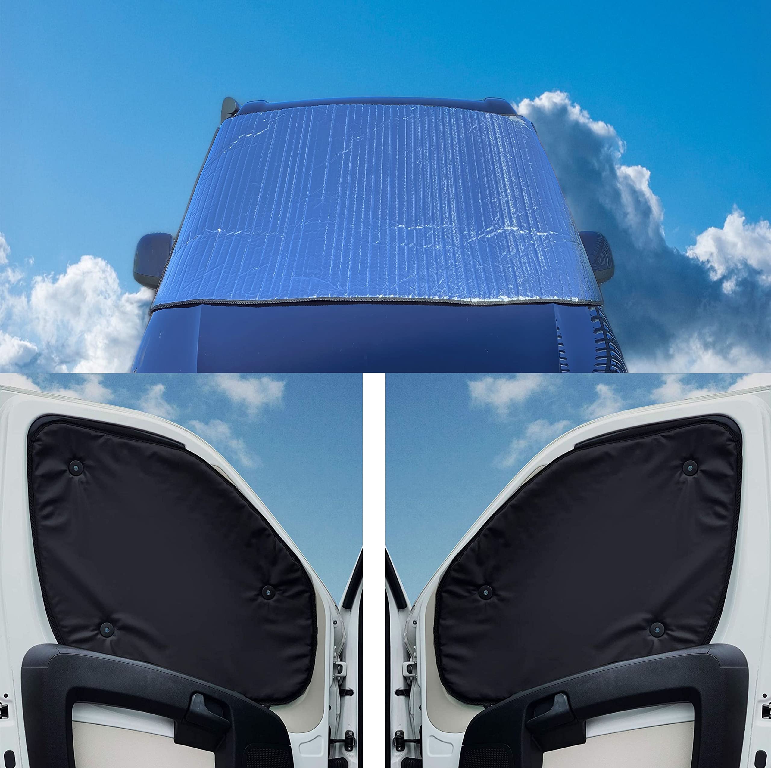 External Thermal Blinds To Fit Toyota Alphard (Years 2002 to 2008) With Black Lining
