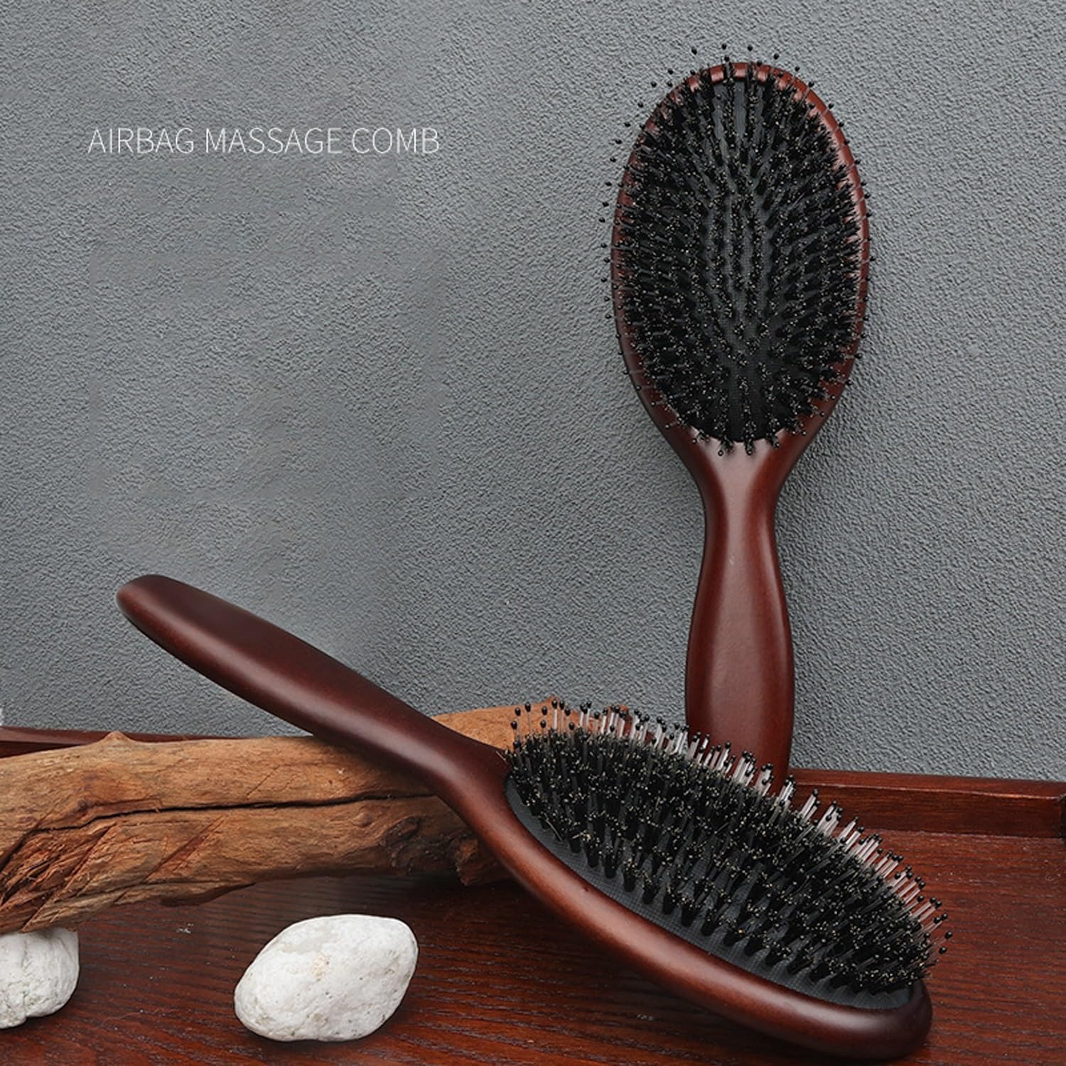 Cepillo para el Cabello, Peine masajeador con cerdas de jabalí, Ideal para Cabello húmedo o seco, Cepillo para el Cabello Que no se enreda (un Color L)