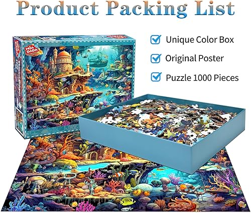 Miniatura 2 de HUADADA 1000 Piece Puzzles for Adults - Whimsical Undersea Fairy Tale - Jigsaw Puzzles for Adults and Kids 1000 Piece Educational Games Colorful