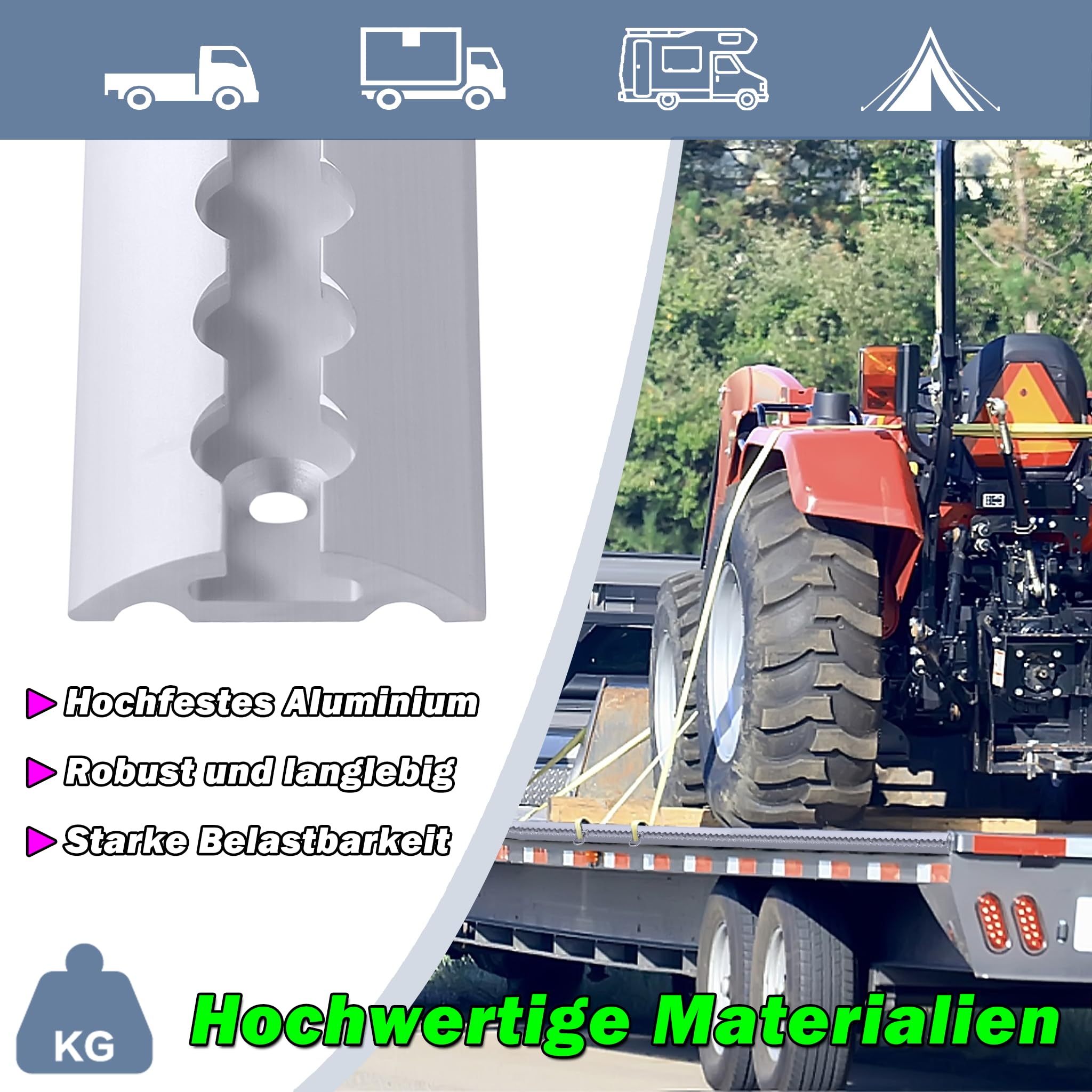 Froadp 8 rieles de 1 metro para aerolíneas, de aluminio, anodizado, con 20 accesorios de rosca y orificio preperforado, seguro de carga semicircular para remolques, camiones, autocaravanas
