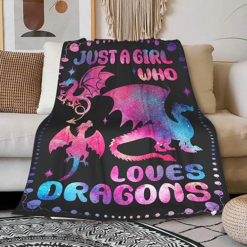 Miniatura 9 de Manta de dragón colorido, regalos para mujeres, niñas, amantes del dragón, decoración para cama, sofá, sala de estar, 40 x 50 pulgadas para niños