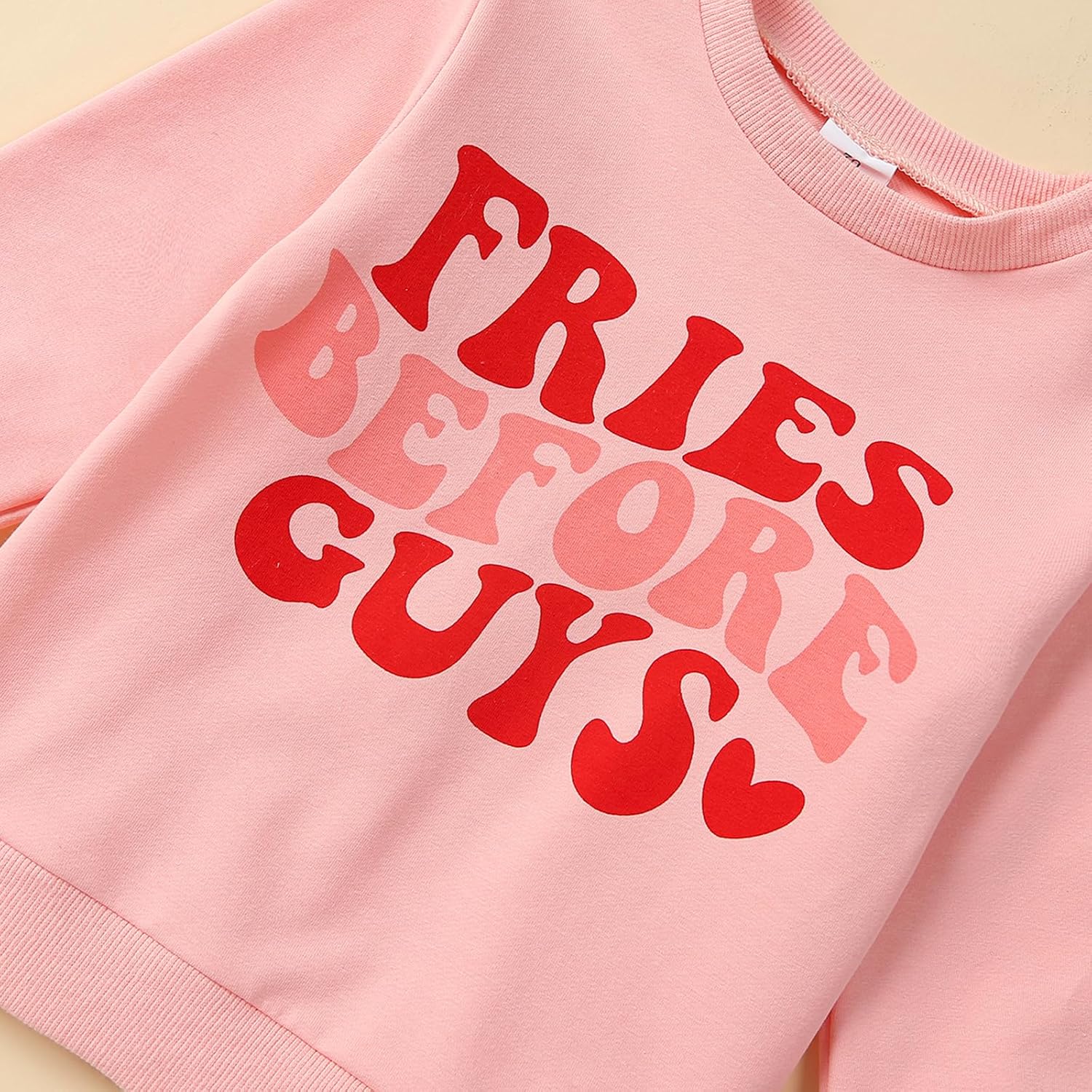 Twopumpkin Valentines Toddler Girl Boy Baby Outfit Valentines Day Shirt Fries Before Guys Short Sleeve T-Shirts Vintage Tops - Image 2
