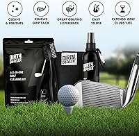 Vista 5 de Kit de limpieza para palos de golf: incluye una herramienta limpiadora de ranuras con cepillo limpiador de palos de golf, toalla y spray limpiador