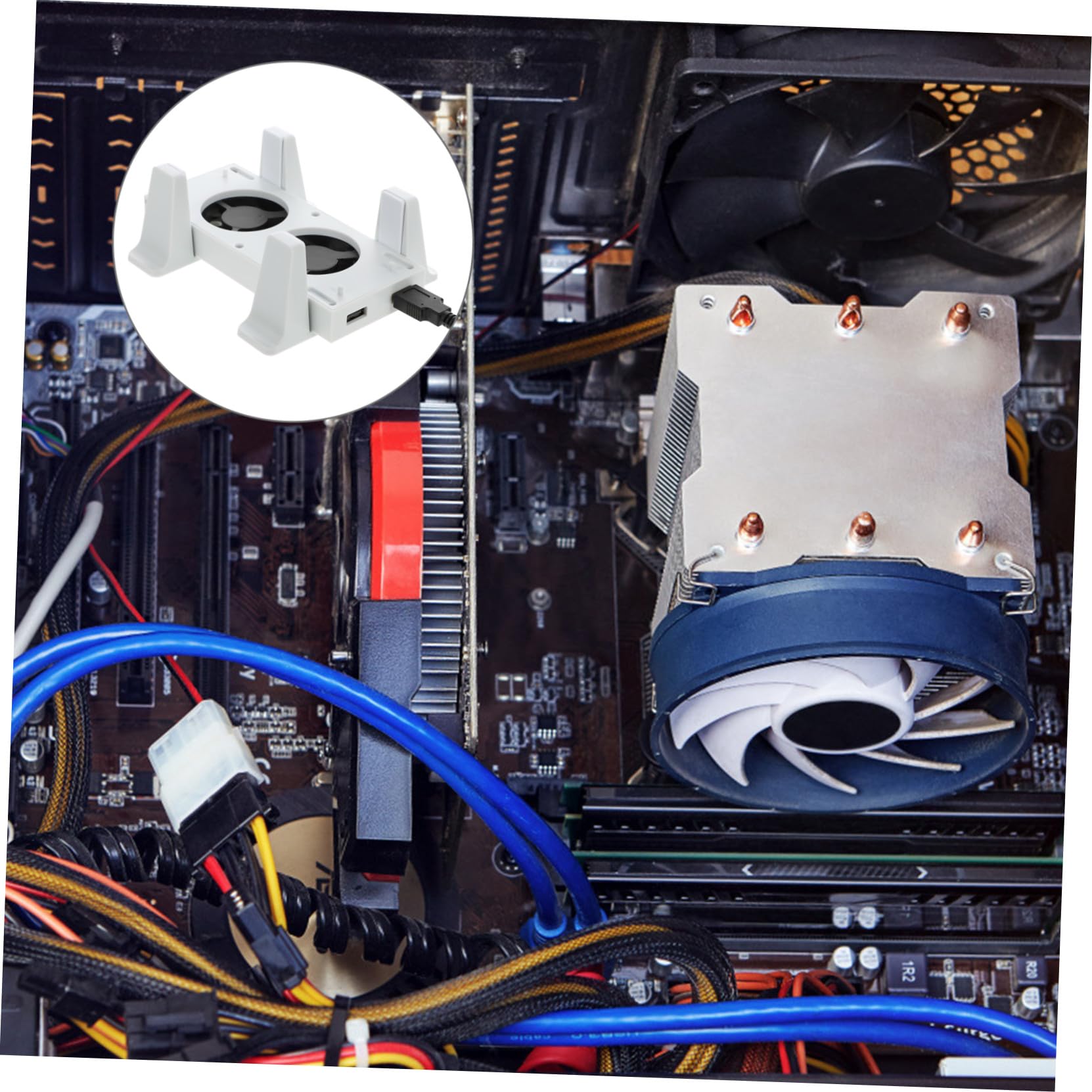 Mipcase 1 Juego Soporte Vertical para Ventilador Doble de Refrigeración y Hub USB para Carga y Sincronización
