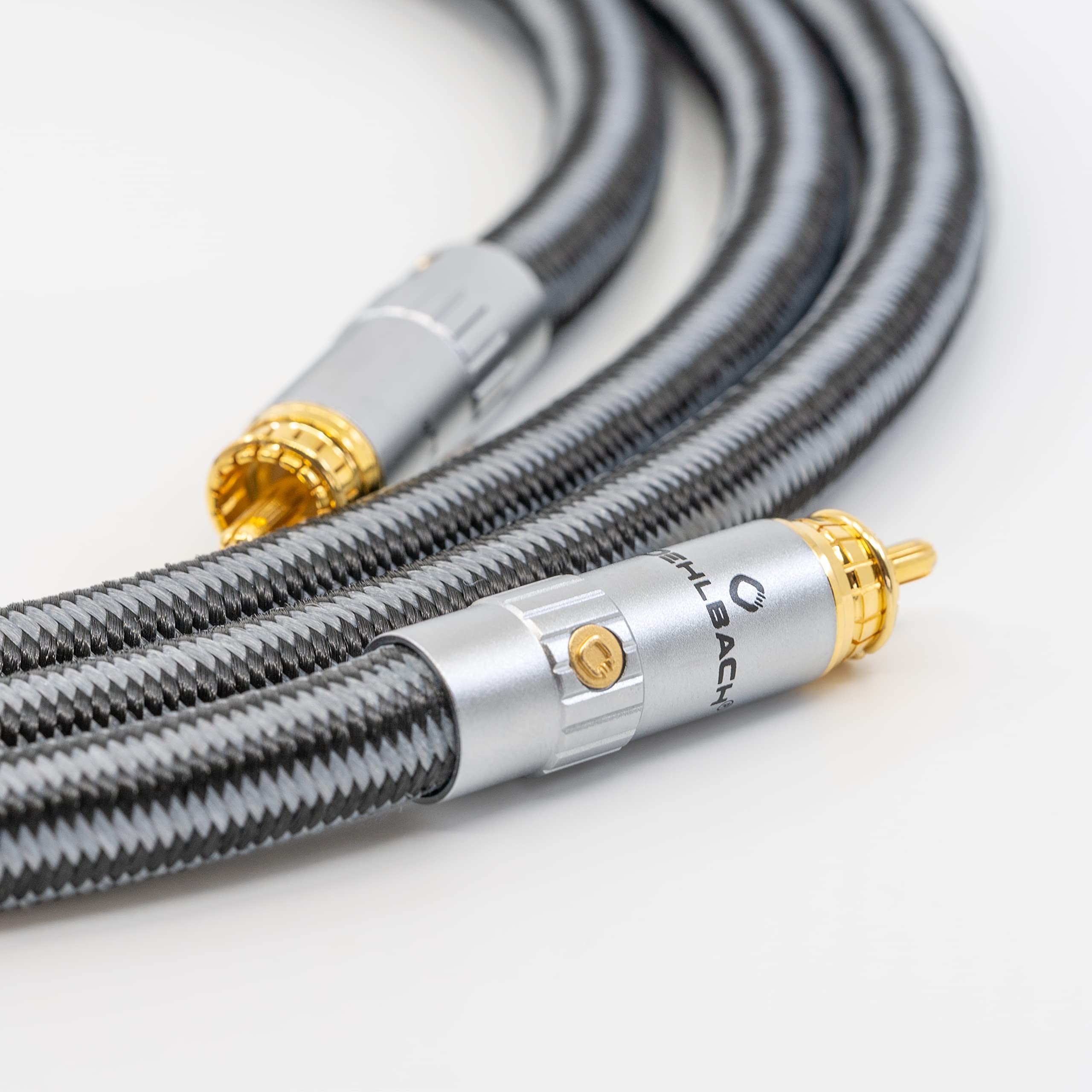 Oehlbach XXL Sub Xtreme 220 - High-End Subwoofera Kabel (Made in Germany, kabel audio cinch z precyzyjnym odtwarzaniem basów) 2,20 m - czarny