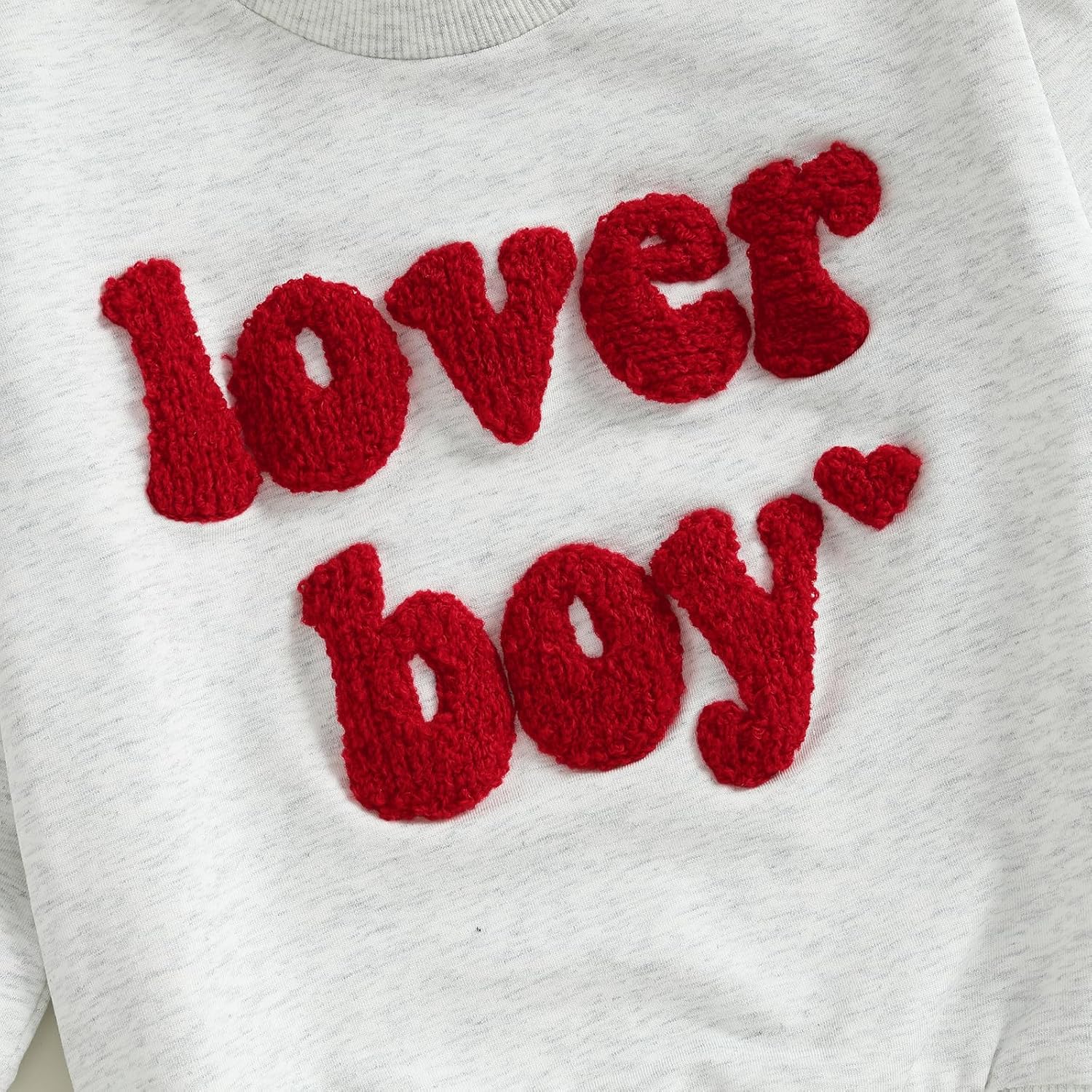 Lesimsam Toddler Baby Boy Girl Valentines Outfit Lover Boy Embroidery Sweatshirt Crewneck Long Sleeve Pullover Shirts Top - Image 6