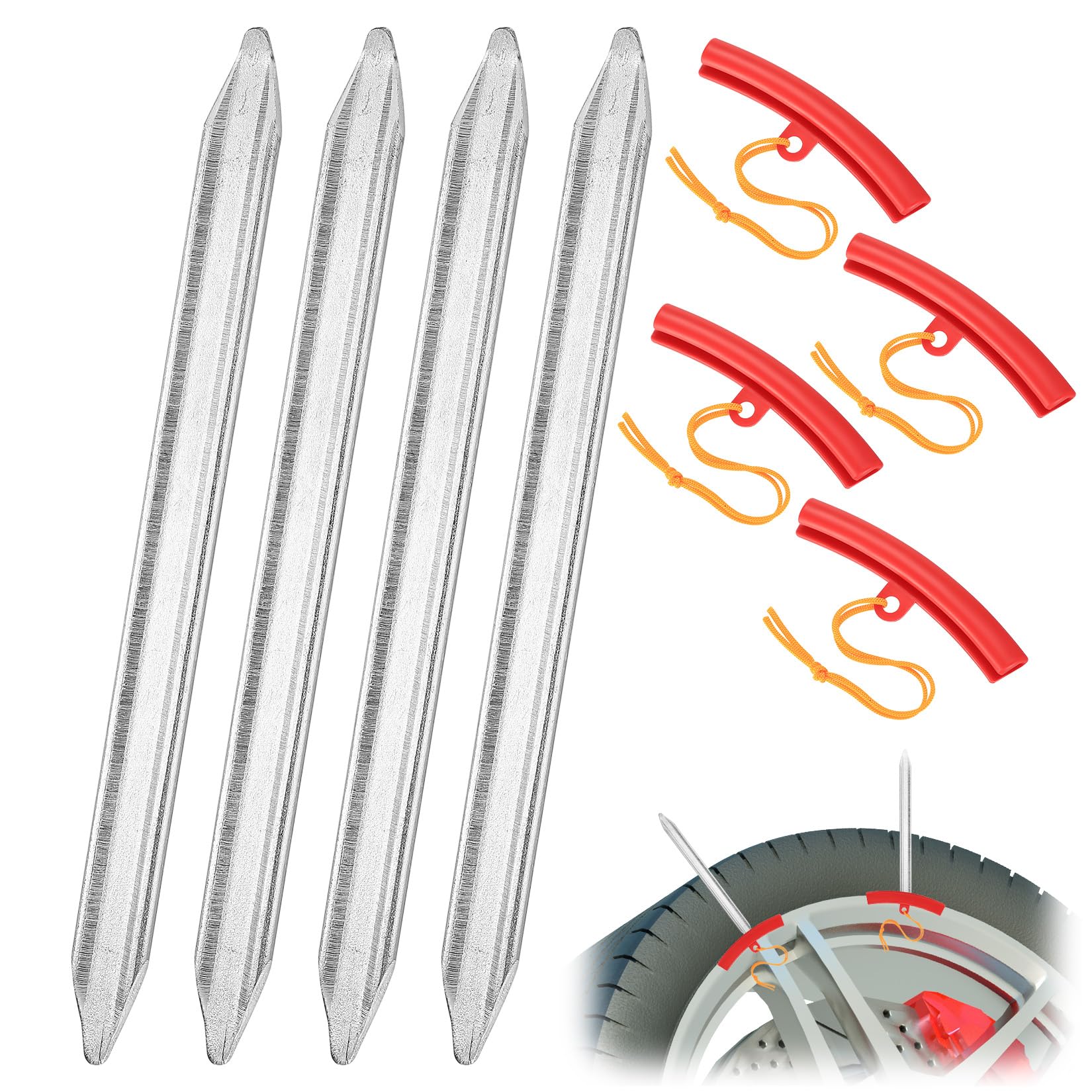 Set 4 Leve Per Pneumatici E Proteggi Cerchi - Kit Montaggio Gomme Per Auto E Moto