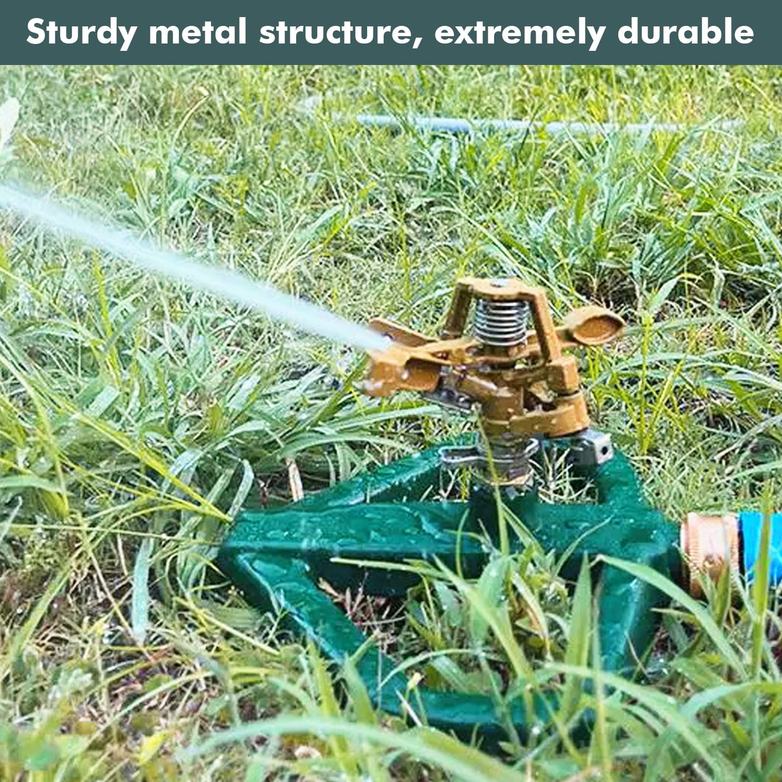 Arroseur de pelouse métal 360° automatique système irrigation robuste jardin serre