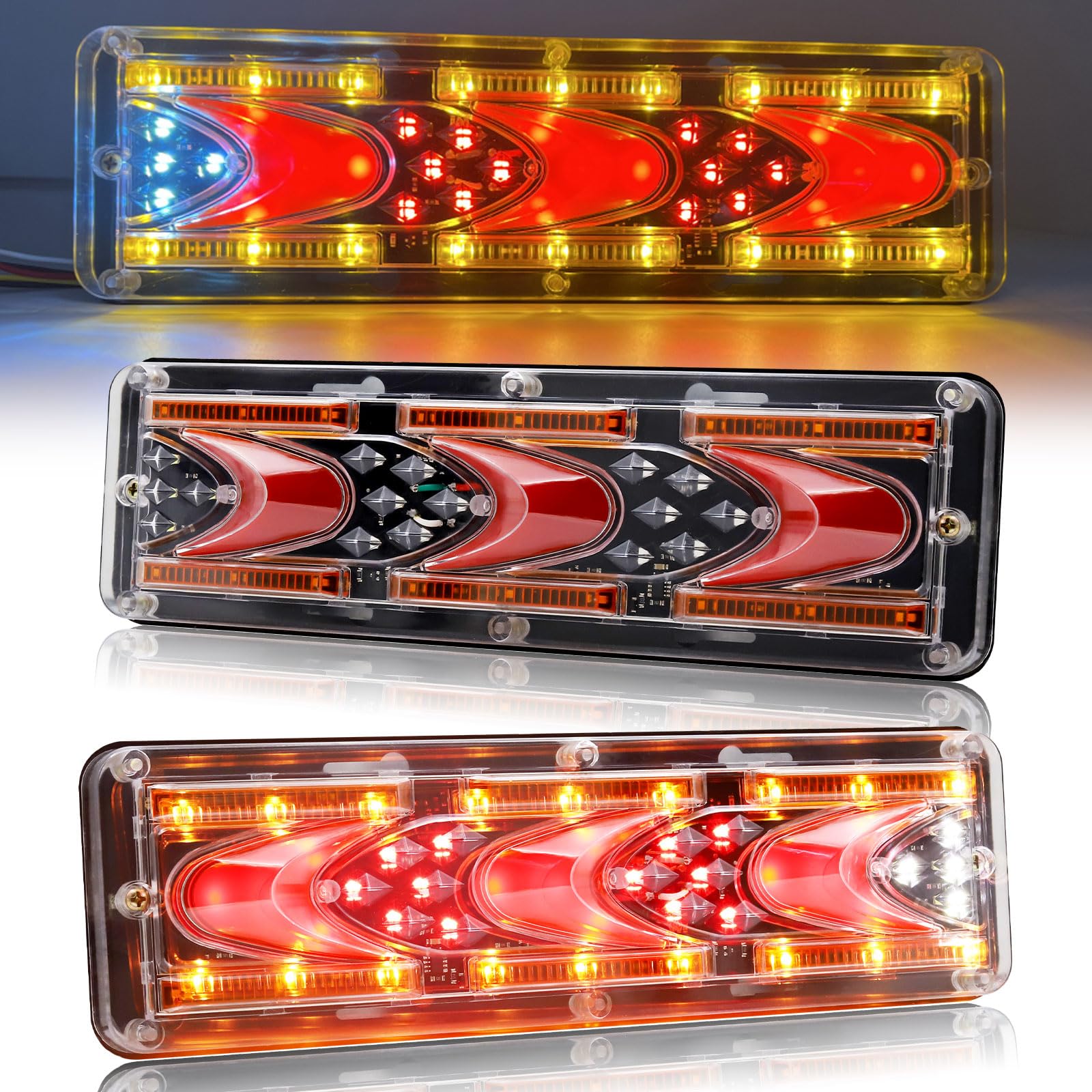 Biqing 2 Fanali Posteriori LED Per Rimorchio 24V – Rotondi Da 4 Pollici, 16 LED, Luce Freno E Indicatore, Impermeabili - 4