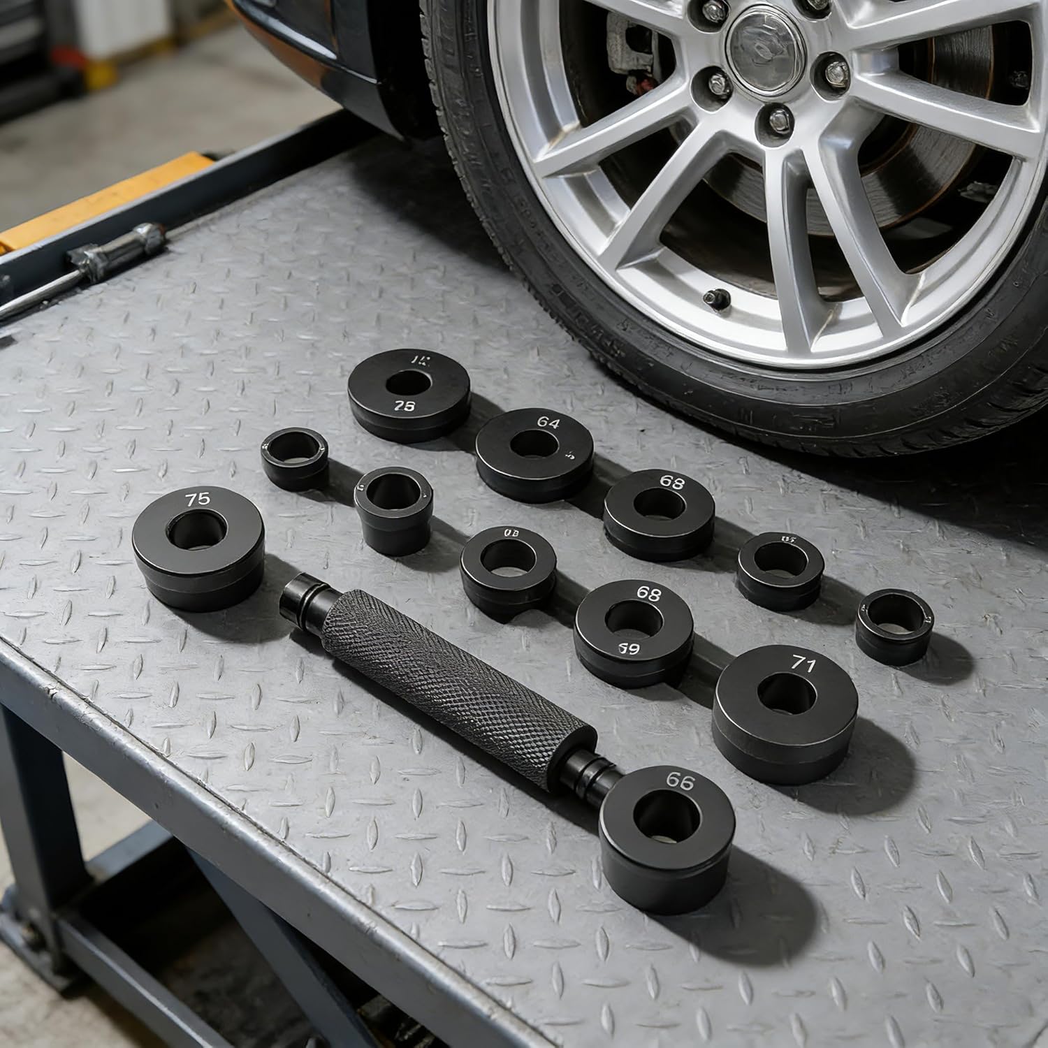 Transmission Bushing Driver Tool Kit, 13-Piece Master Set for GM 700R4 4L60 4L60E 4L65E, Bearing and Seal Installer Remover with Knurled Handle Press Drivers