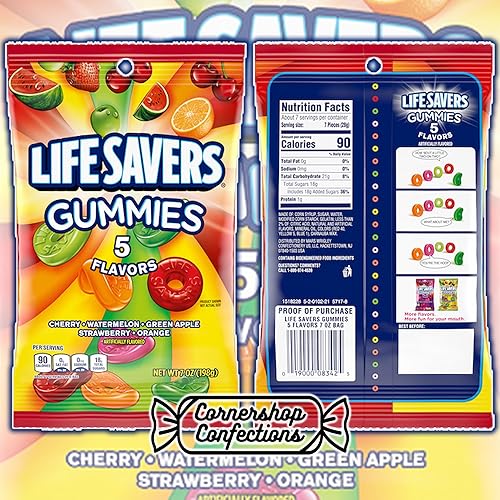 Miniatura 3 de Lifesavers - Paquete de gomitas de 5 sabores para amantes  2 bolsas de gomitas Lifesavers de 5 sabores  14 onzas en total  Escritorio de trabajo,