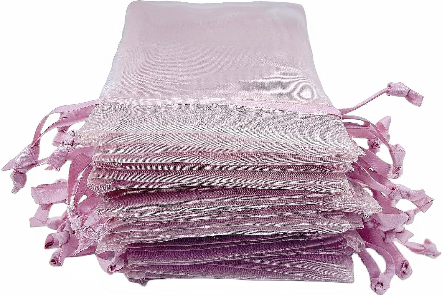 QIANF 20 Pcs 4x6 Rose Pink Sheer Organza Gift Bags with Drawstring, Goodie Bags Candy Jewelry Wedding Party Favor Bags Gift Wrapping Supplies image 3