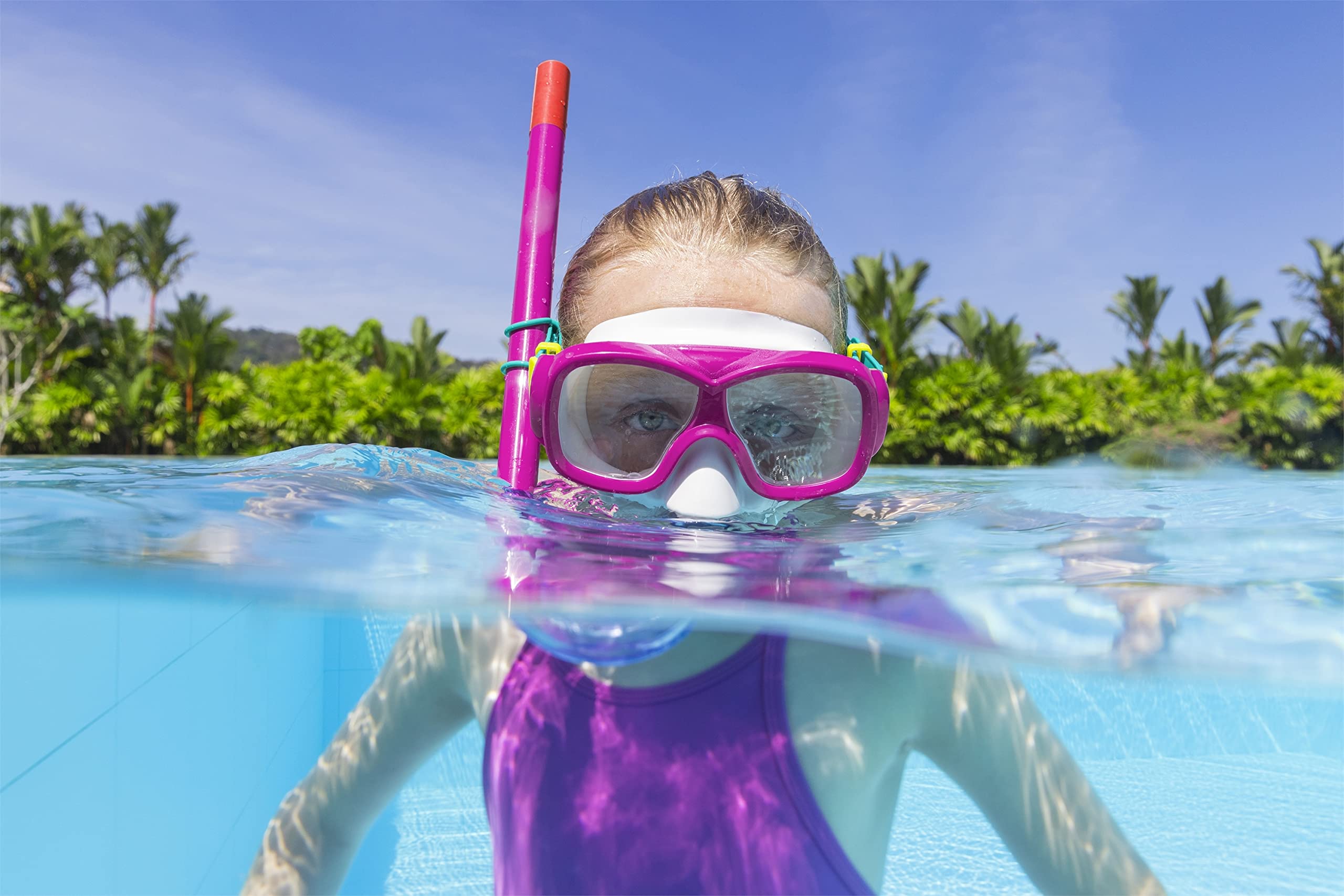 Bestway 24035-5 Set Maschera per snorkeling con boccaglio per bambini, 7+ anni