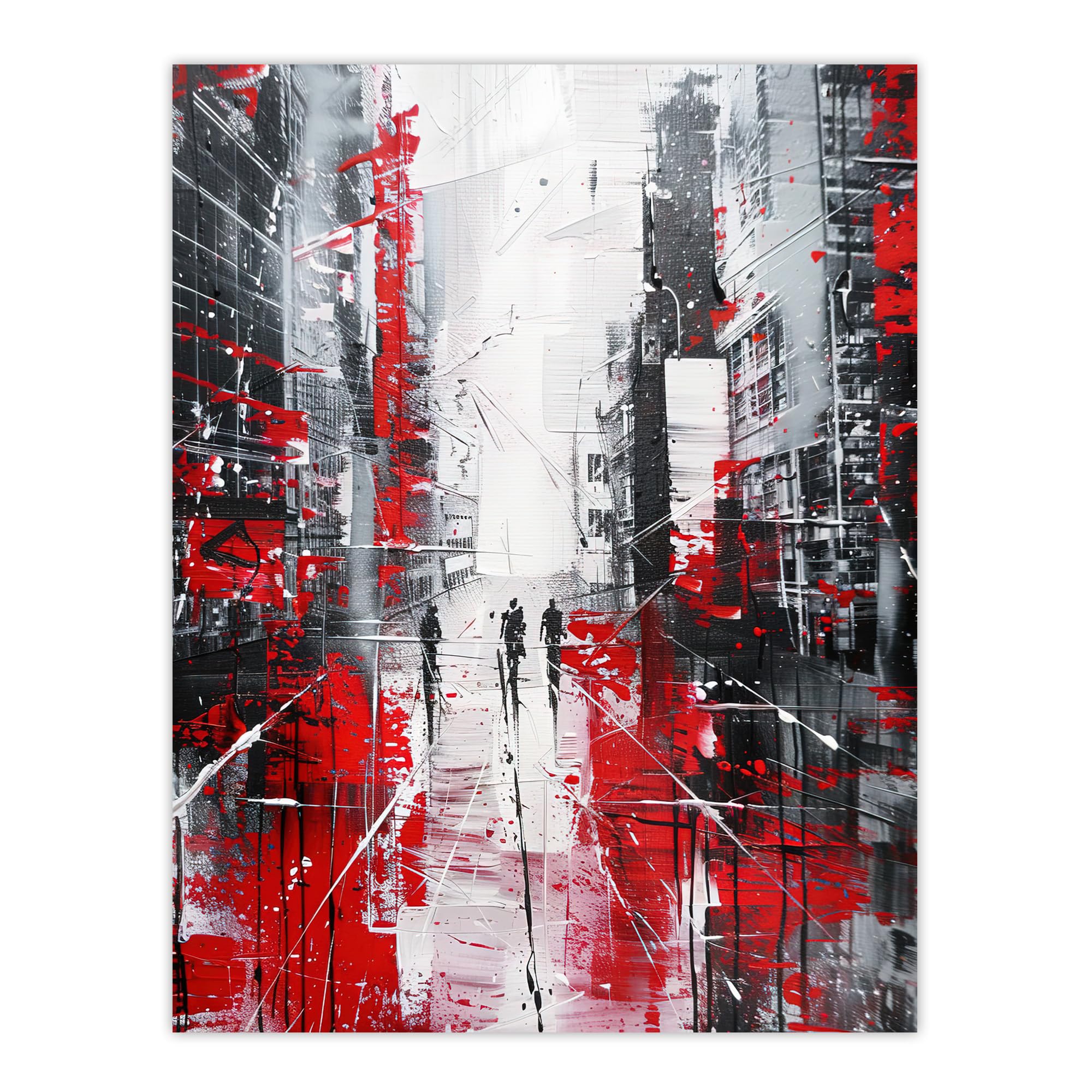 Artery8 Figures in Lodz Poland Street Abstract Painting Living Room Extra Large XL Wall Art Poster Print