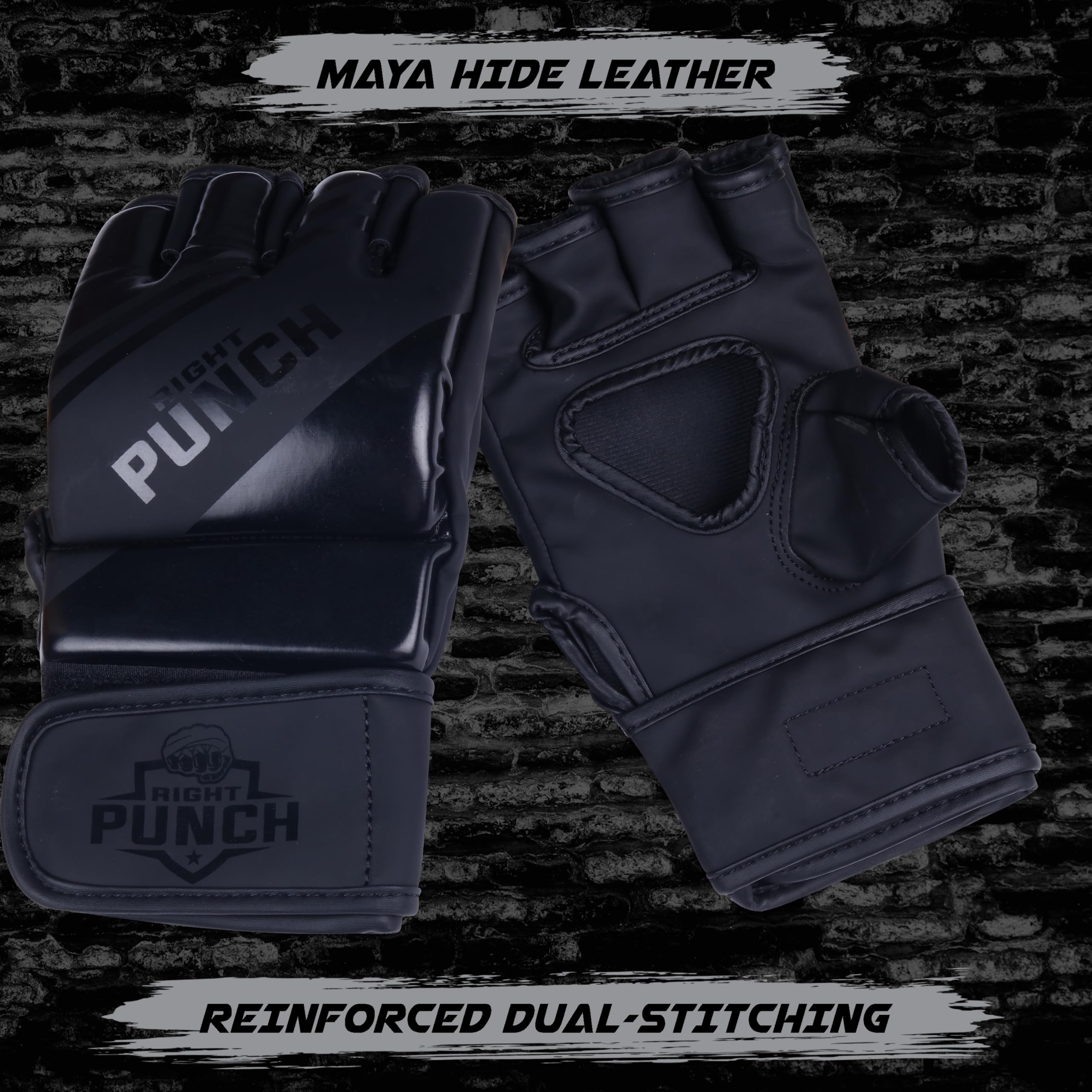 MMA Gloves Men – Durable MMA Sparring Gloves with Impact Padding for Training, Grappling, Boxing, and Martial Arts – Flexible Half-Finger Design for Comfort and Performance