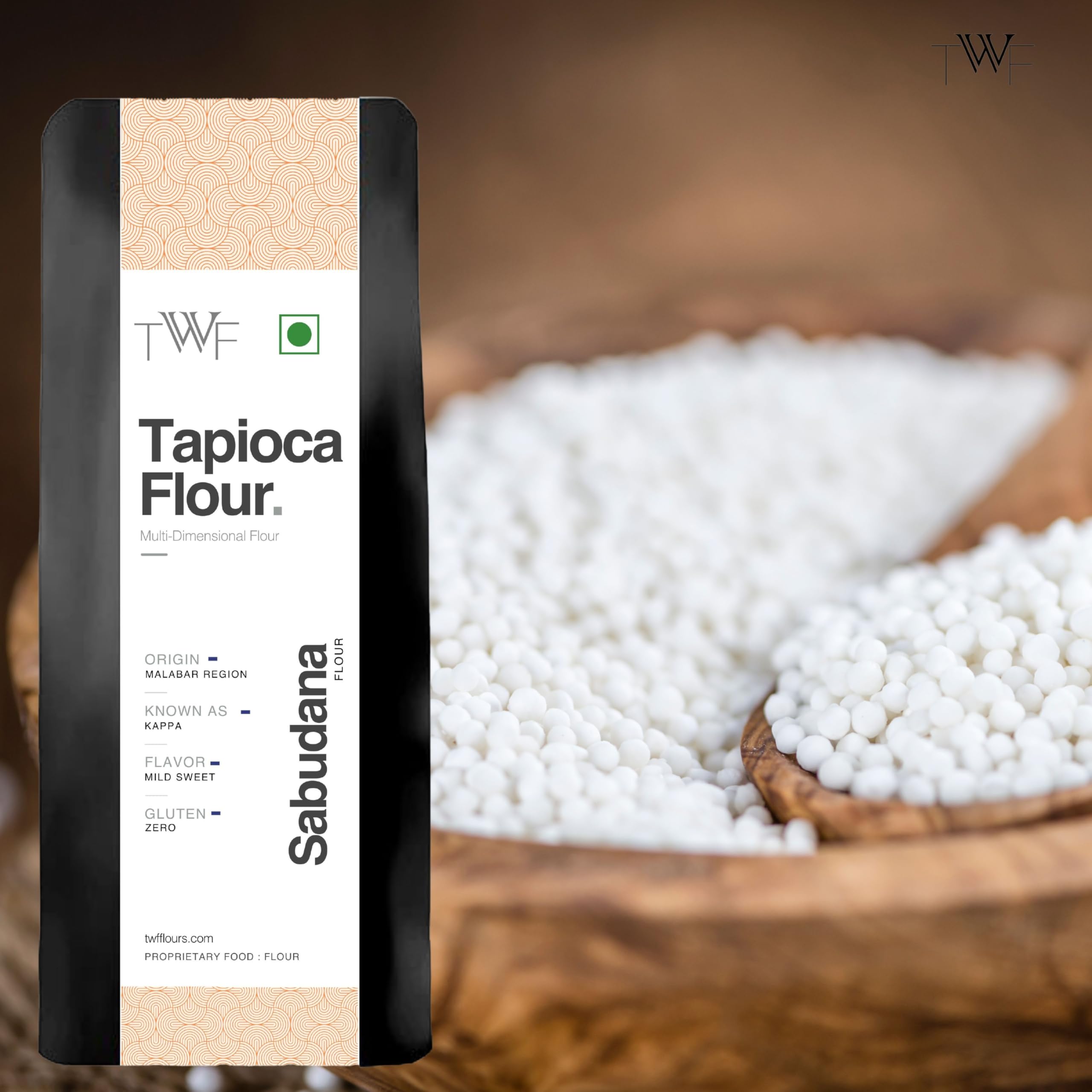 TWF Tapioca Flour | 1kg | Sabudana Atta | Gluten-Free, Grain-Free & Nut-Free | Fasting Friendly | Ideal for Fasting, Baking, Soups, Gravies | Paleo & Vegan | Maravalli Kilangu | Non-GMO | No Preservatives