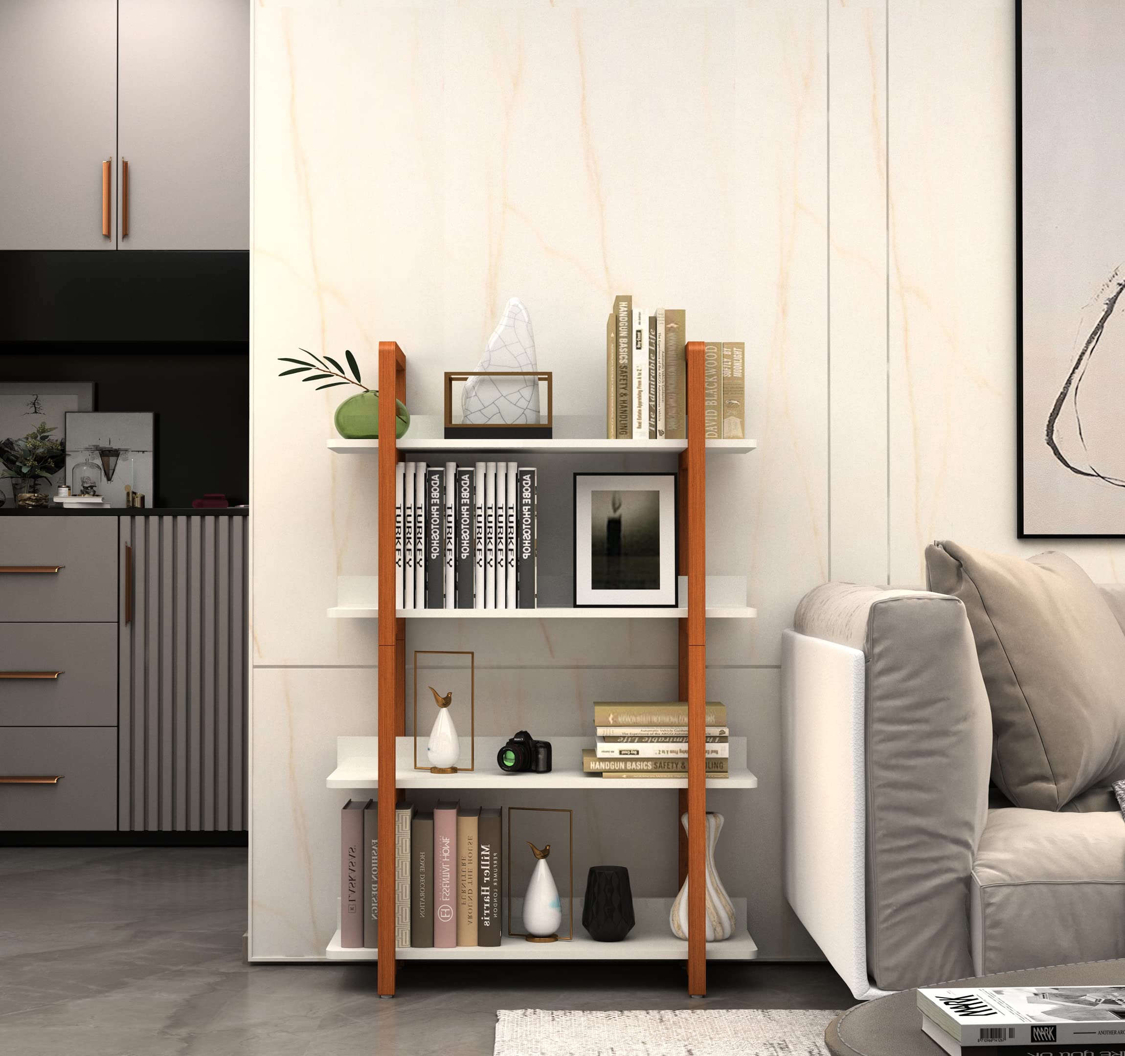 Amazon.com: Solid Wood Bookshelf,The Four Layer Multifunctional