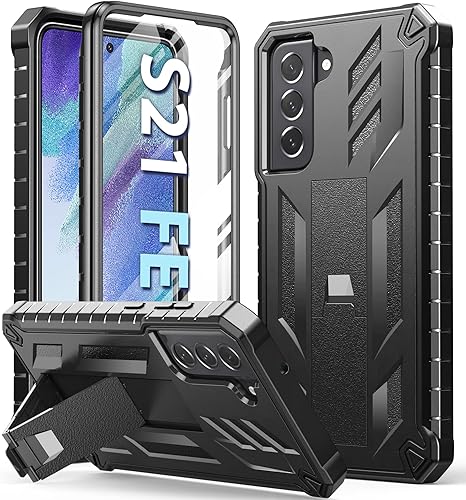 Funda protectora para Samsung Galaxy S21-FE Cubierta de protección completa a prueba de caídas de grado militar de doble capa con soporte Carcasa