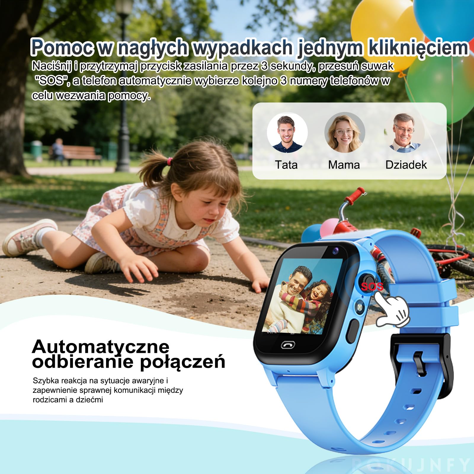 Smartwatch dla Dzieci z GPS SOS Kontakty Czat Rozmowy Telefoniczne Tryb KlasowyGra Budzik Latarka IP68 Wodoodporny Cyfrowy Prezenty Smartwatch Dziecięcy Chłopcy Dziewczynki