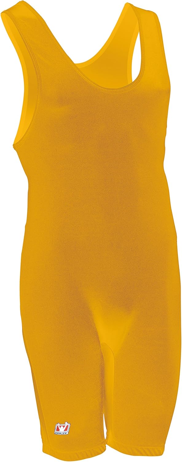 Brute Solid Men's Wrestling Singlet GOLD XXL Sports
